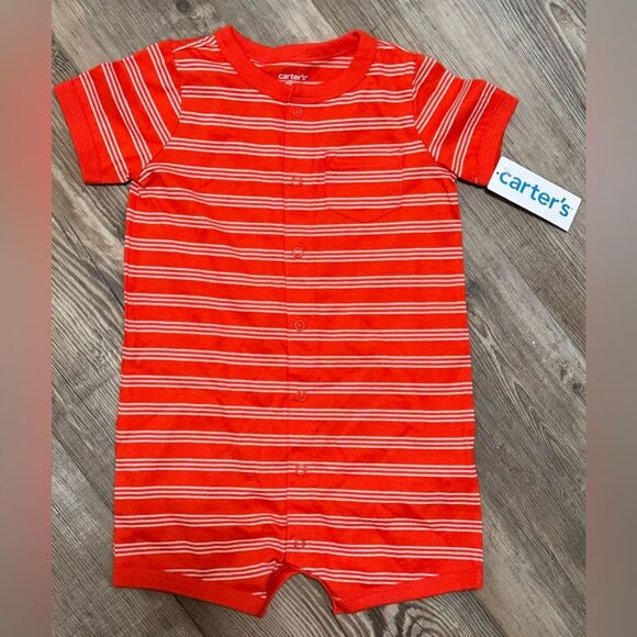 Carter's & Okie Dokie Baby Rompers Set - Blue/White and Red/White Stripes, NWT - Picture 5 of 5